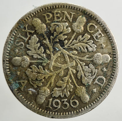 1936 George V Sixpence Silver Coin | Collectable Grade