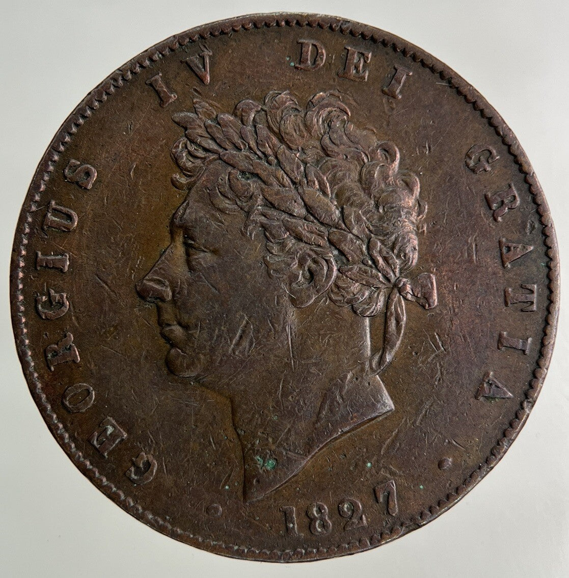 1827 George IV Half - Penny Coin | Very High Grade