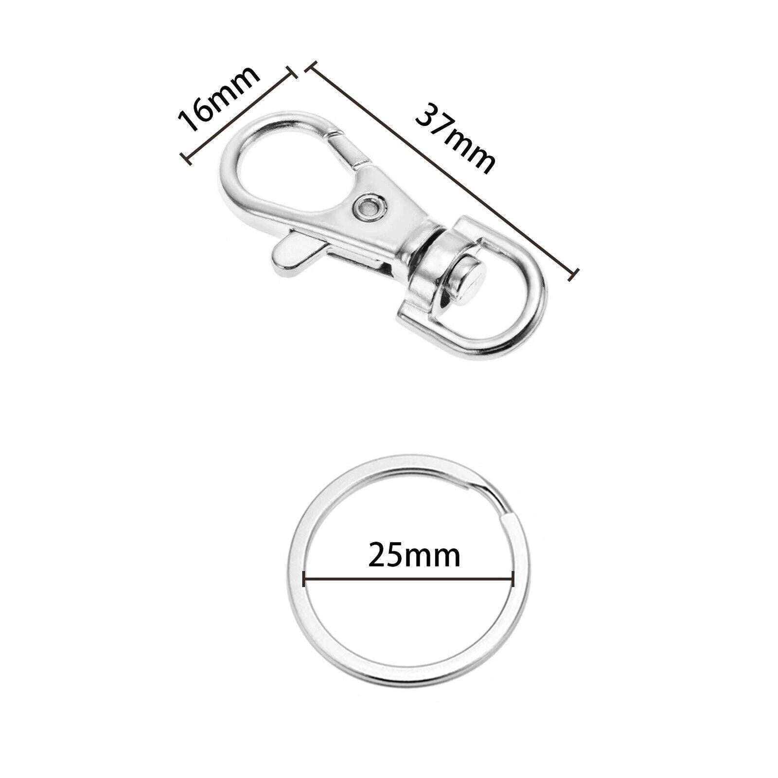 12 x Metal 37mm Lobster Swivel Clasps Clips Bag Key - Ring Hook Findings Keychain