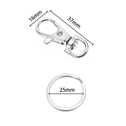 12 x Metal 37mm Lobster Swivel Clasps Clips Bag Key - Ring Hook Findings Keychain