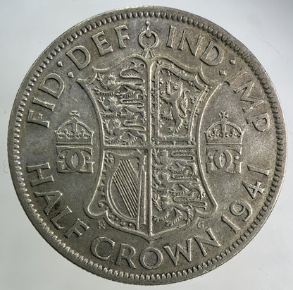 1941 George VI Half - Crown Silver Coin | Fine Collectable Grade