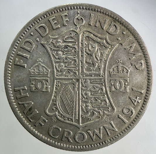 1941 George VI Half - Crown Silver Coin | Fine Collectable Grade