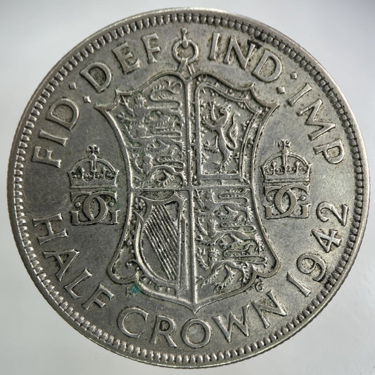 1942 George VI Half - Crown Silver Coin | Very High Grade