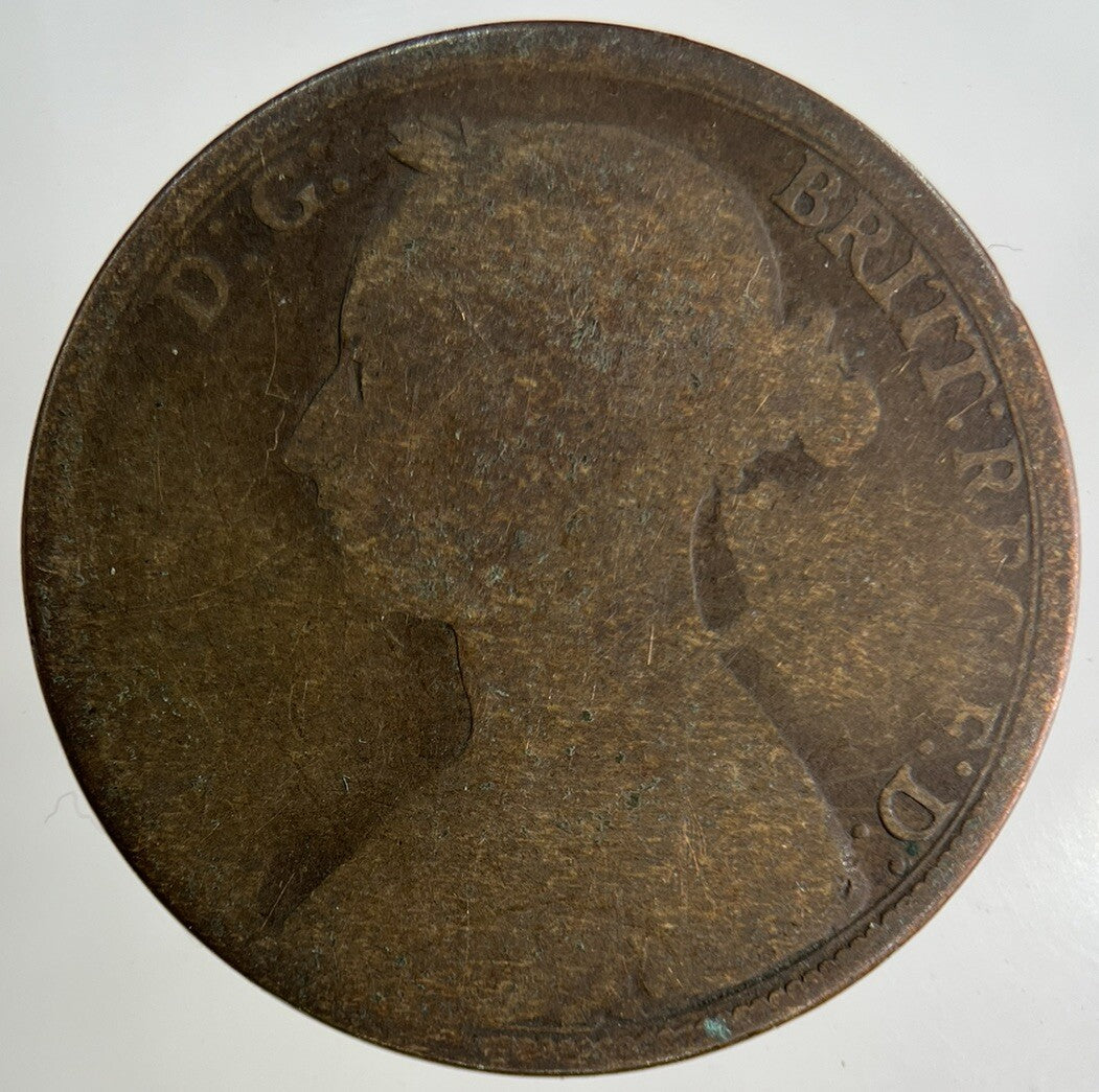 1889 Victoria One Penny Coin | Fair Grade
