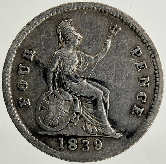 1839 Victoria Groat Four - Pence Silver Coin | Fine Collectable Grade