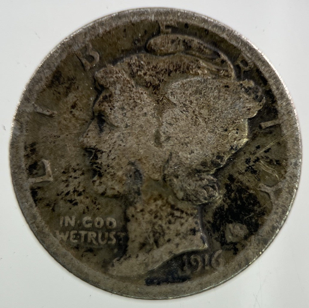 1916 US USA Mercury Dime Silver Coin | Collectable Grade