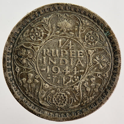 1944 India Quarter 1/4 Rupee Silver Coin | Collectable Grade | a1250