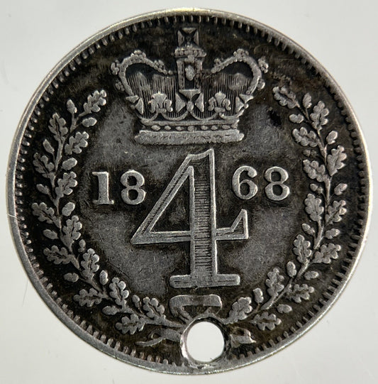 1868 Victoria Maundy Four - Pence Silver Coin | Very High Grade