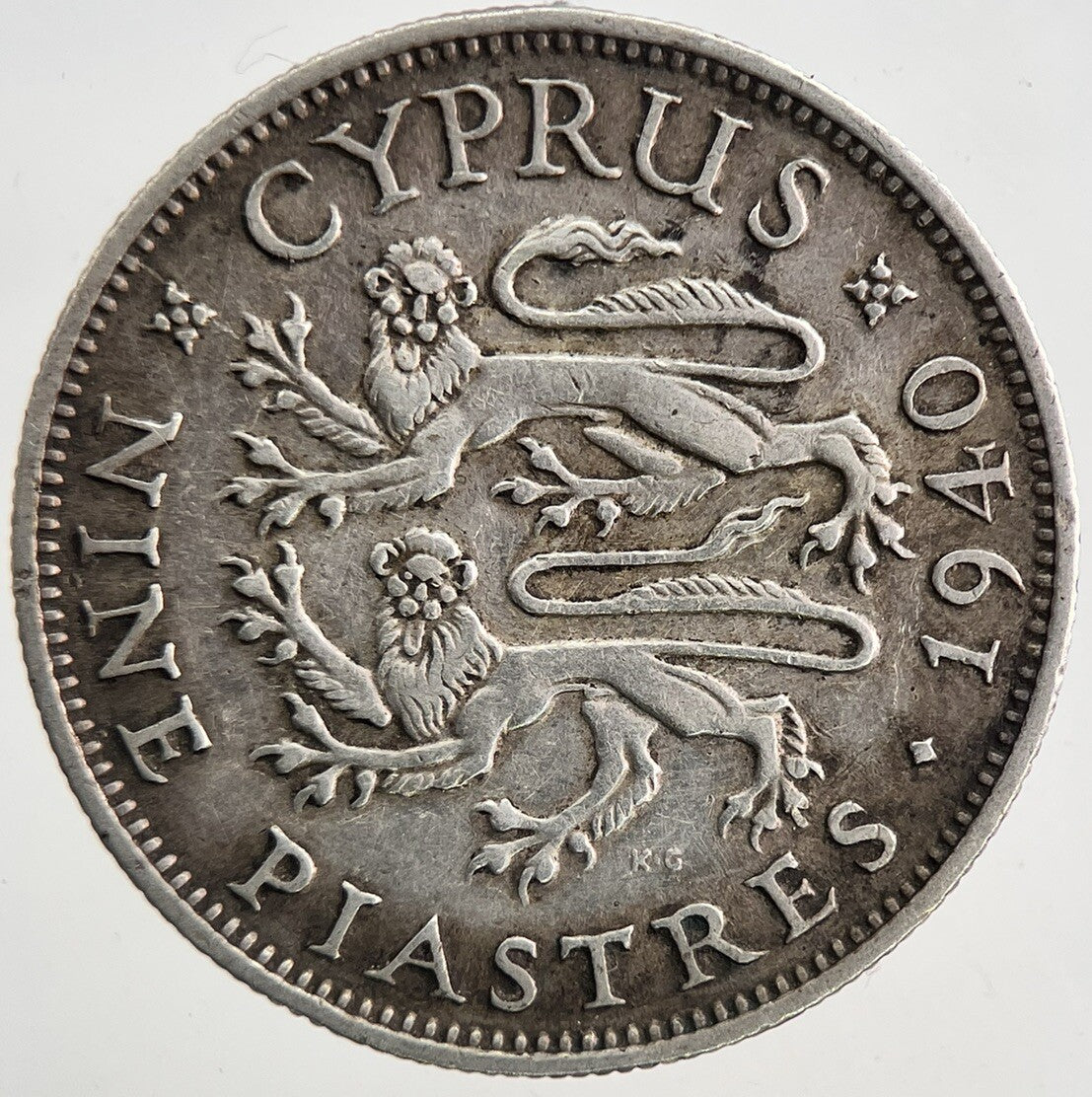 1940 Cyprus Nine 9 Piastres Silver Coin | Very High Grade | a9290