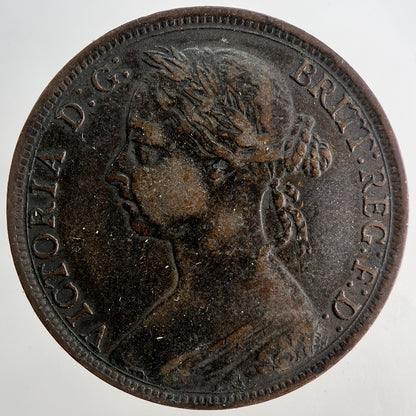 1889 Victoria One Penny Coin | Very High Grade | a9719