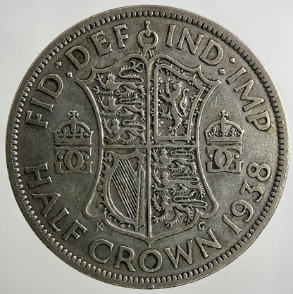 1938 George VI Half - Crown Silver Coin | Fine Collectable Grade
