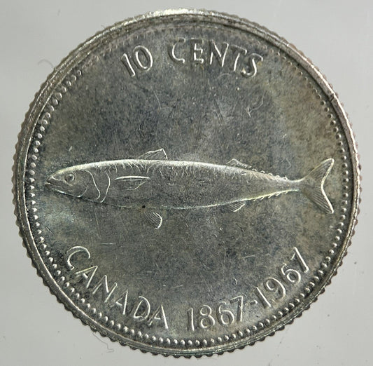 1967 Canada 10 Cents Silver Coin | Very High Grade