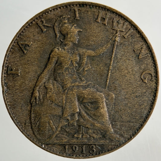 1913 George V Farthing Coin | Fine Collectable Grade