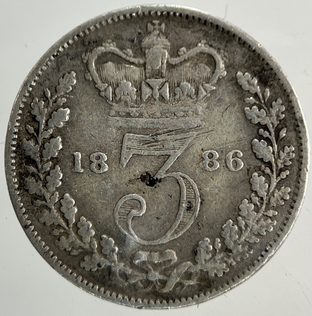1886 Victoria Threepence Silver Coin | Fine Collectable Grade