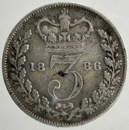 1886 Victoria Threepence Silver Coin | Fine Collectable Grade