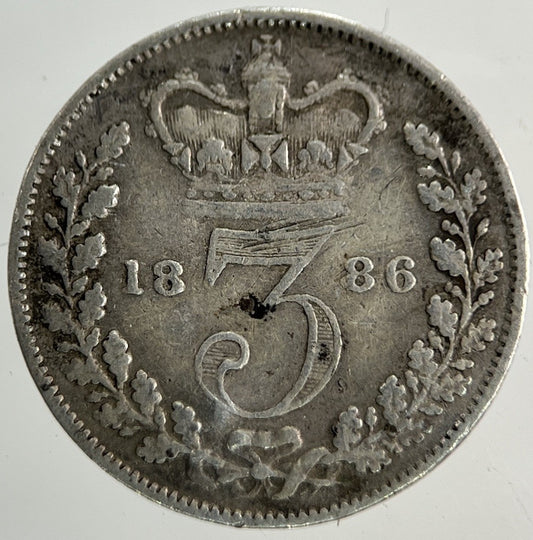 1886 Victoria Threepence Silver Coin | Fine Collectable Grade
