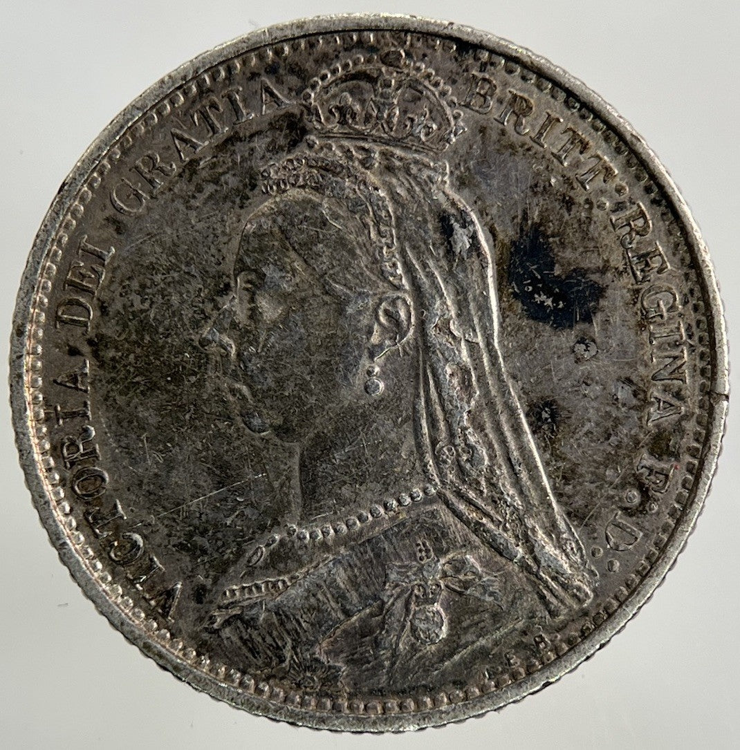 1888 Victoria Sixpence Silver Coin | Very High Grade