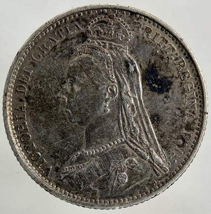 1888 Victoria Sixpence Silver Coin | Very High Grade