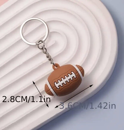 Mini American Football Sports Ball Shaped Keyring Premium Keychain Gift UK