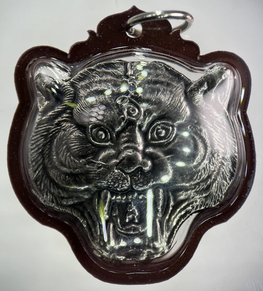 Old Thai Thailand Metal Tiger / Monk Hanging Charm Medal Coin | Height 4cm