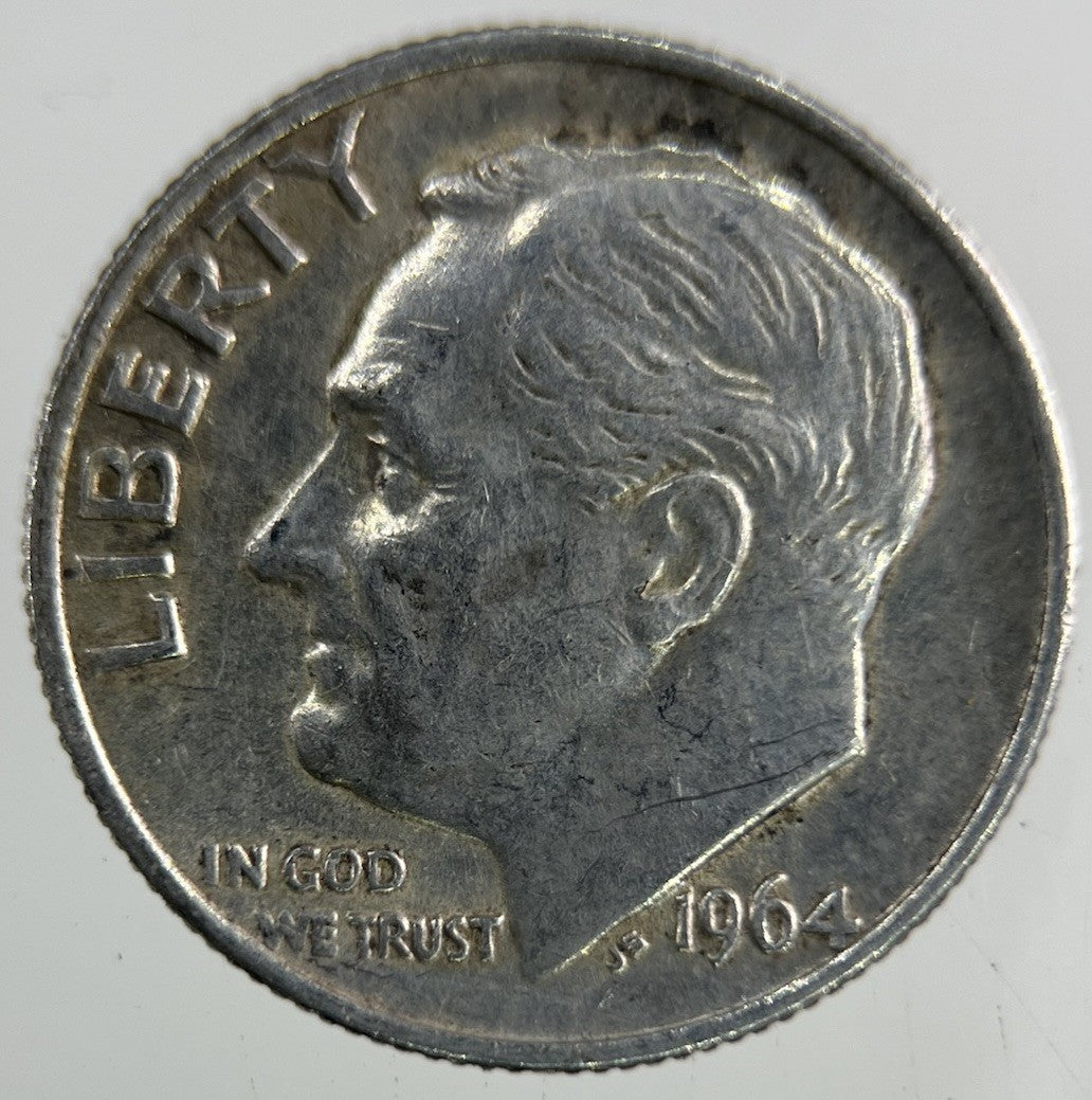 1964 US USA Roosevelt Dime Silver Coin | Fine Collectable Grade