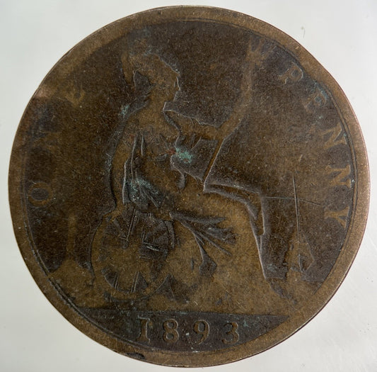 1893 Victoria One Penny Coin | Collectable Grade