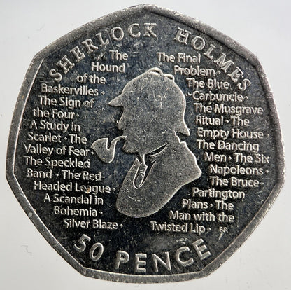 2019 Shelock Holmes 50p 50 Pence Coin | Fine Collectable Grade | a5387