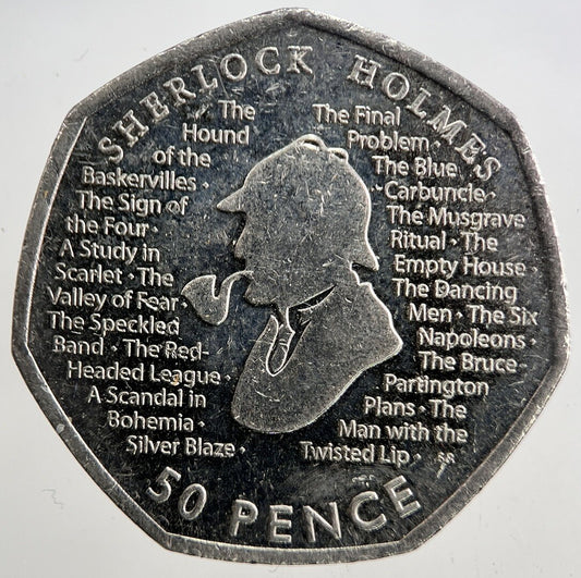2019 Shelock Holmes 50p 50 Pence Coin | Fine Collectable Grade | a5387