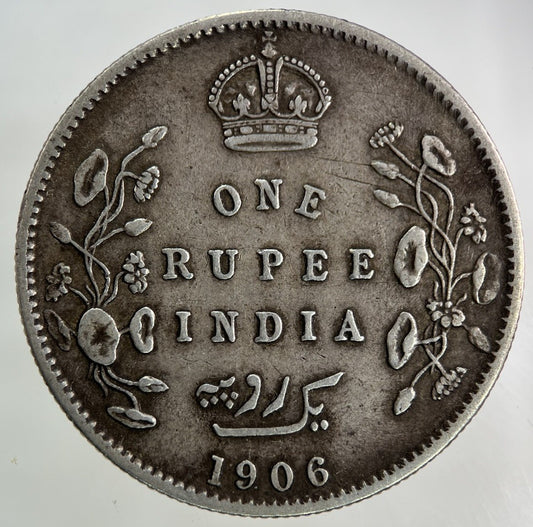 1906 India One Rupee Silver Coin | Very High Grade