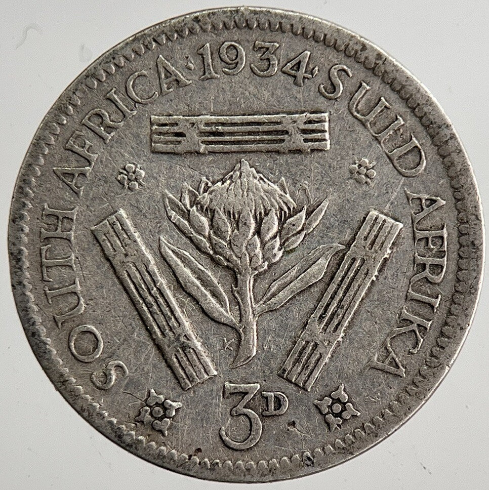 1934 South Africa Threepence Silver Coin | Collectable Grade | a8357
