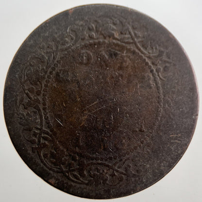 1876 India 1/4 Quarter Anna Coin | Worn Grade | a7678