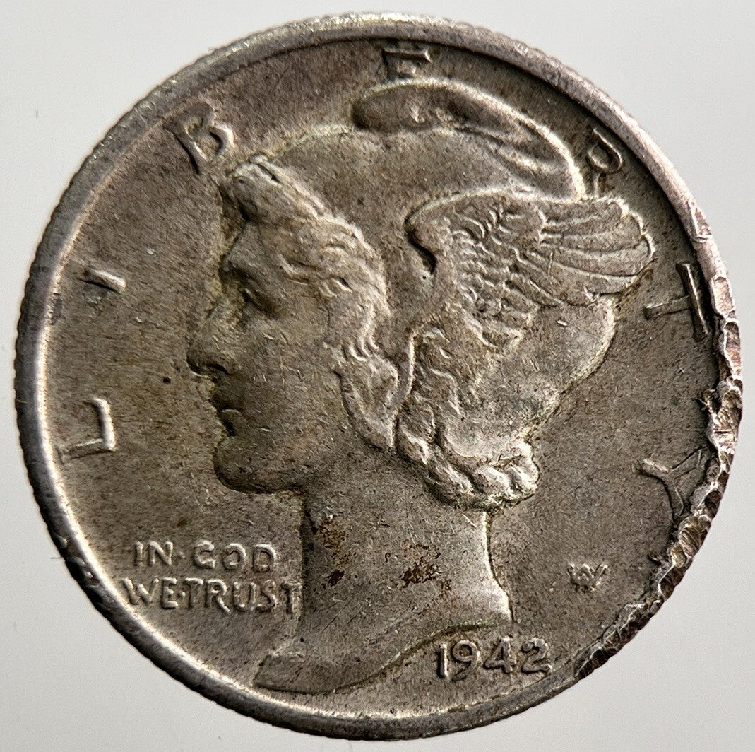 1942 - D US USA Mercury Dime Silver Coin | Fine Collectable Grade | a3670