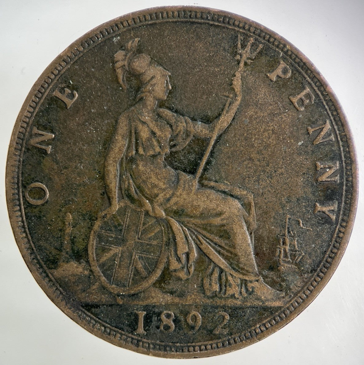1892 Victoria One Penny Coin | Fine Collectable Grade