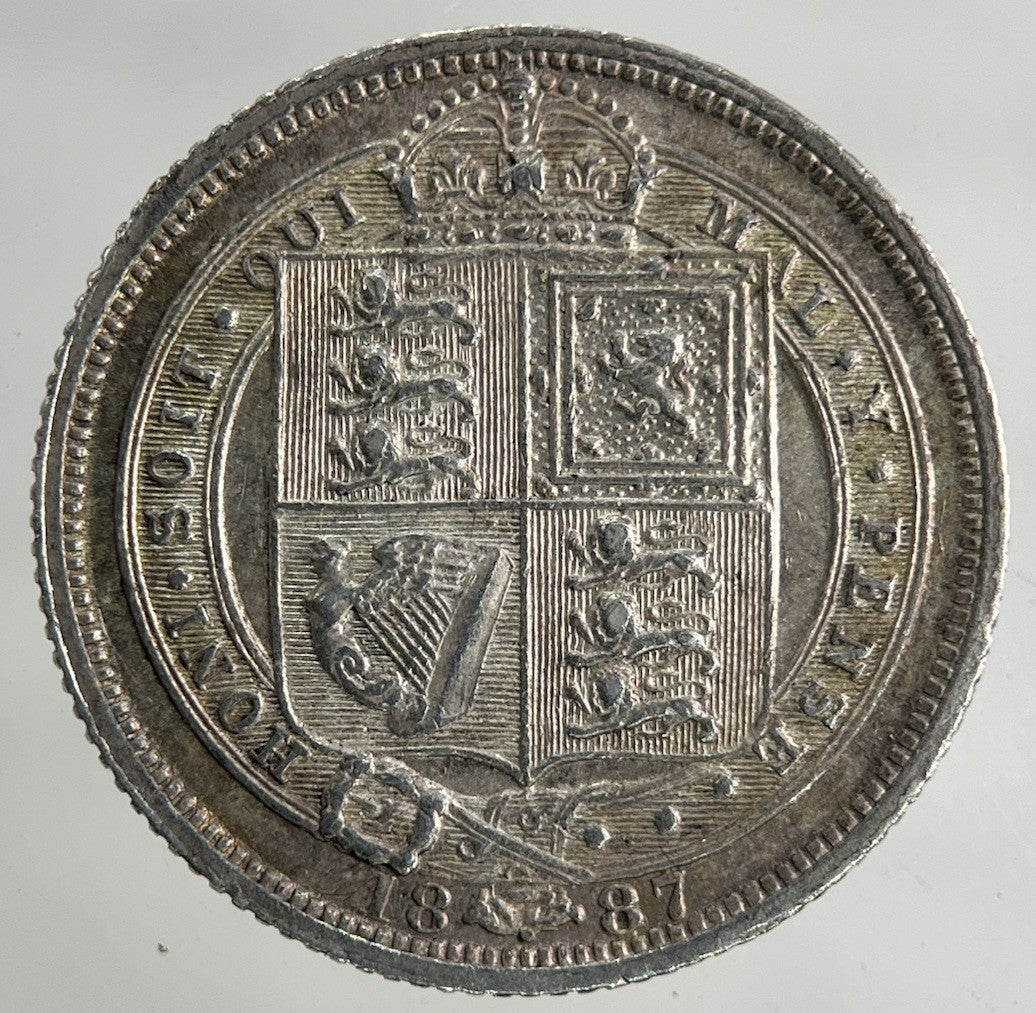 1887 Victoria Sixpence Silver Coin | Very High Grade