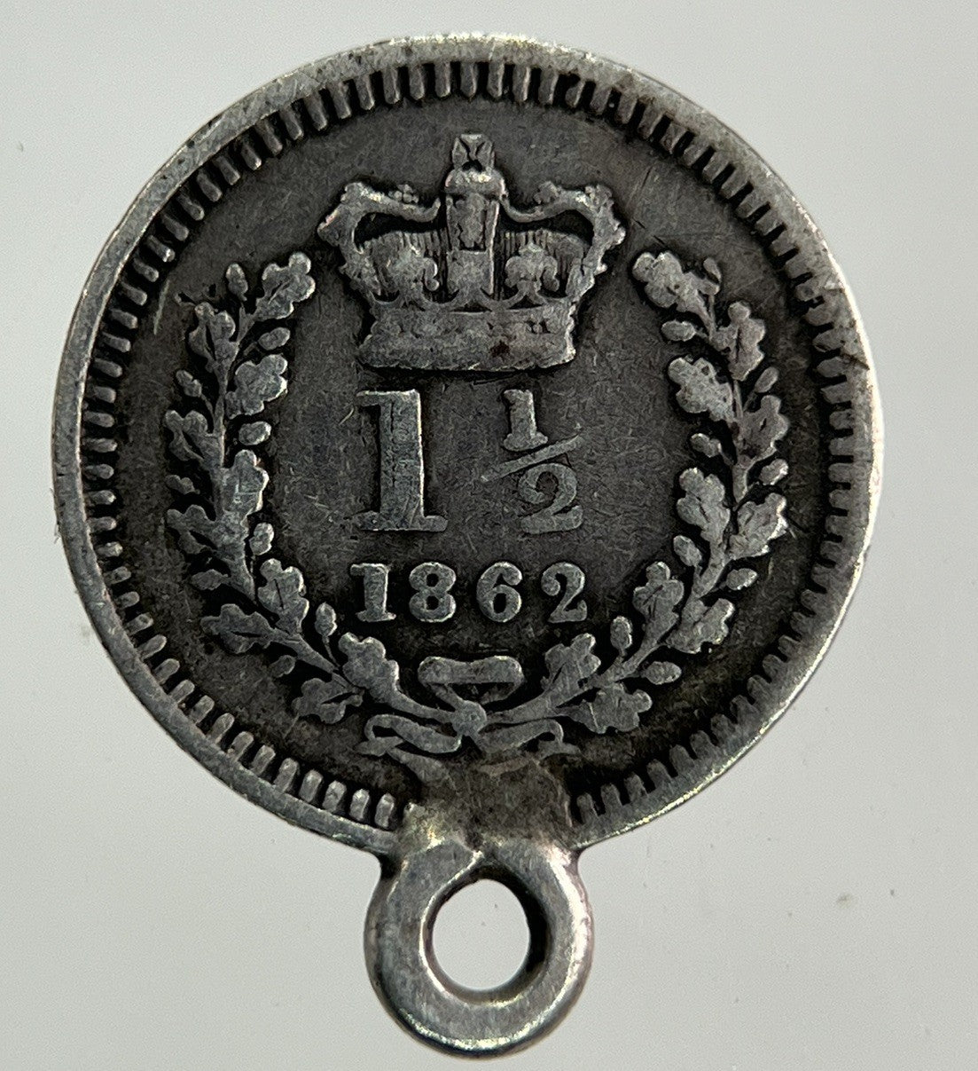 1862 Victoria Three - Half - Pence 1 1/2 Silver Coin | Fine Collectable Grade