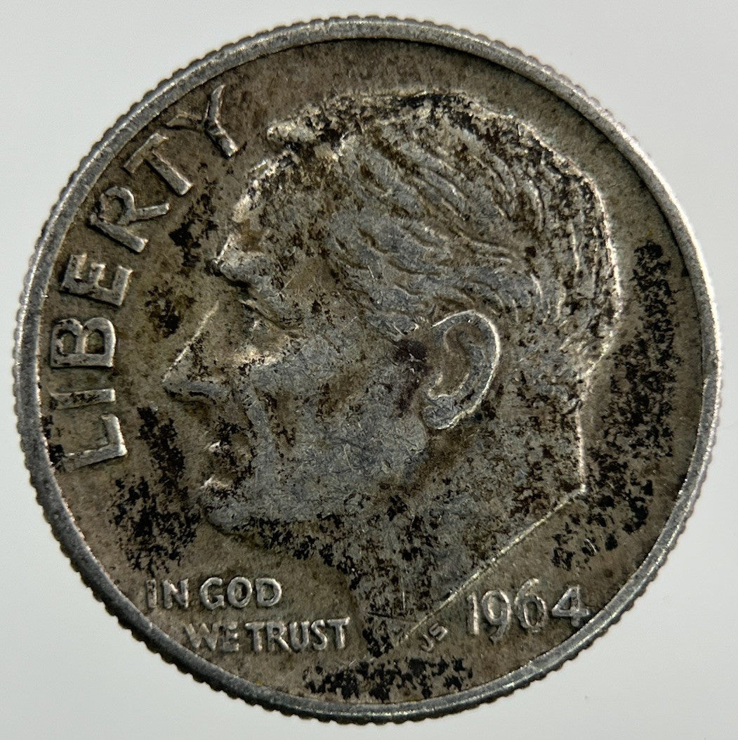 1964 - D US USA Roosevelt Dime Silver Coin | Collectable Grade