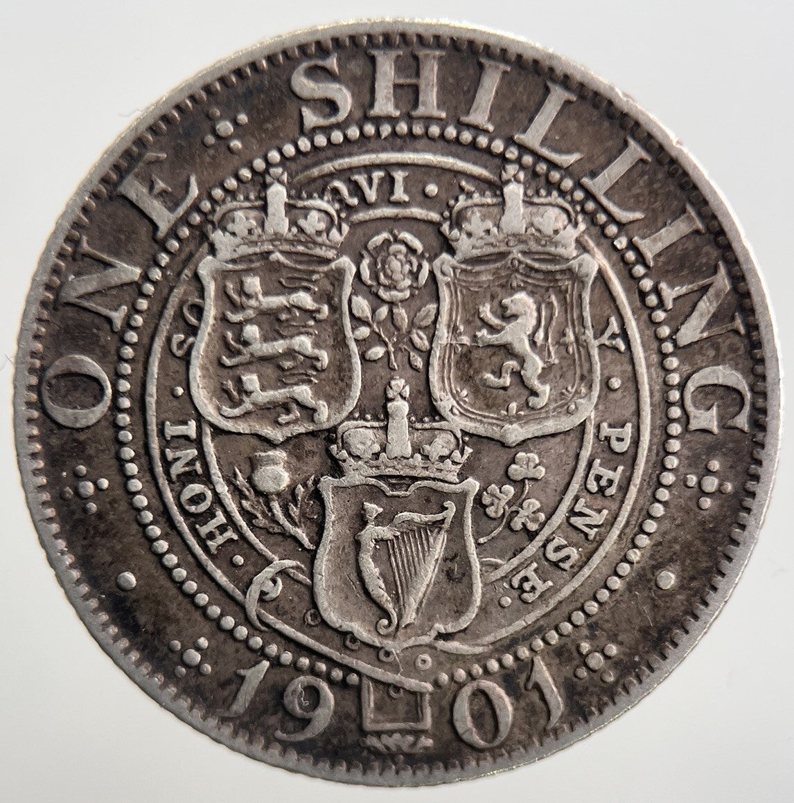 1901 Veiled Head Victoria Shilling Silver Coin | Fine Collectable Grade | a2659