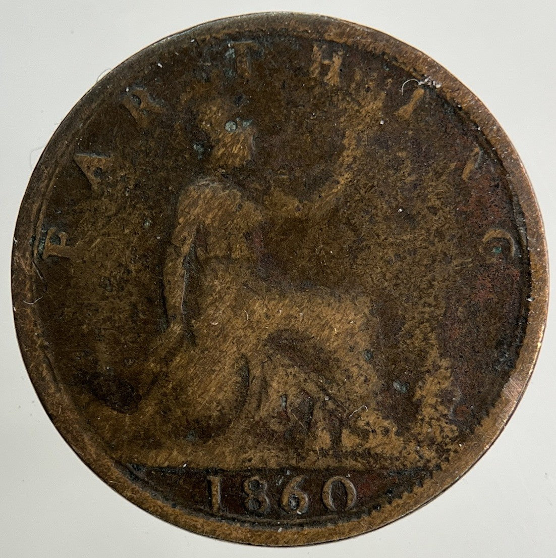 1860 Victoria Farthing Coin | Fair Grade