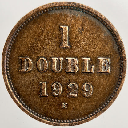 1929 - H 1 Double Guernsey Coin | Fine Collectable Grade