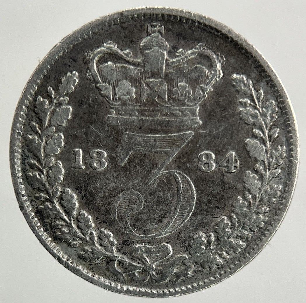 1884 Victoria Threepence Silver Coin | Fine Collectable Grade