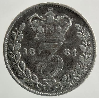 1884 Victoria Threepence Silver Coin | Fine Collectable Grade