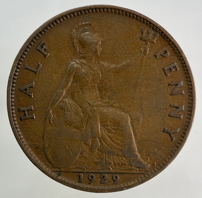 1929 George V Half - Penny Coin | Fine Collectable Grade