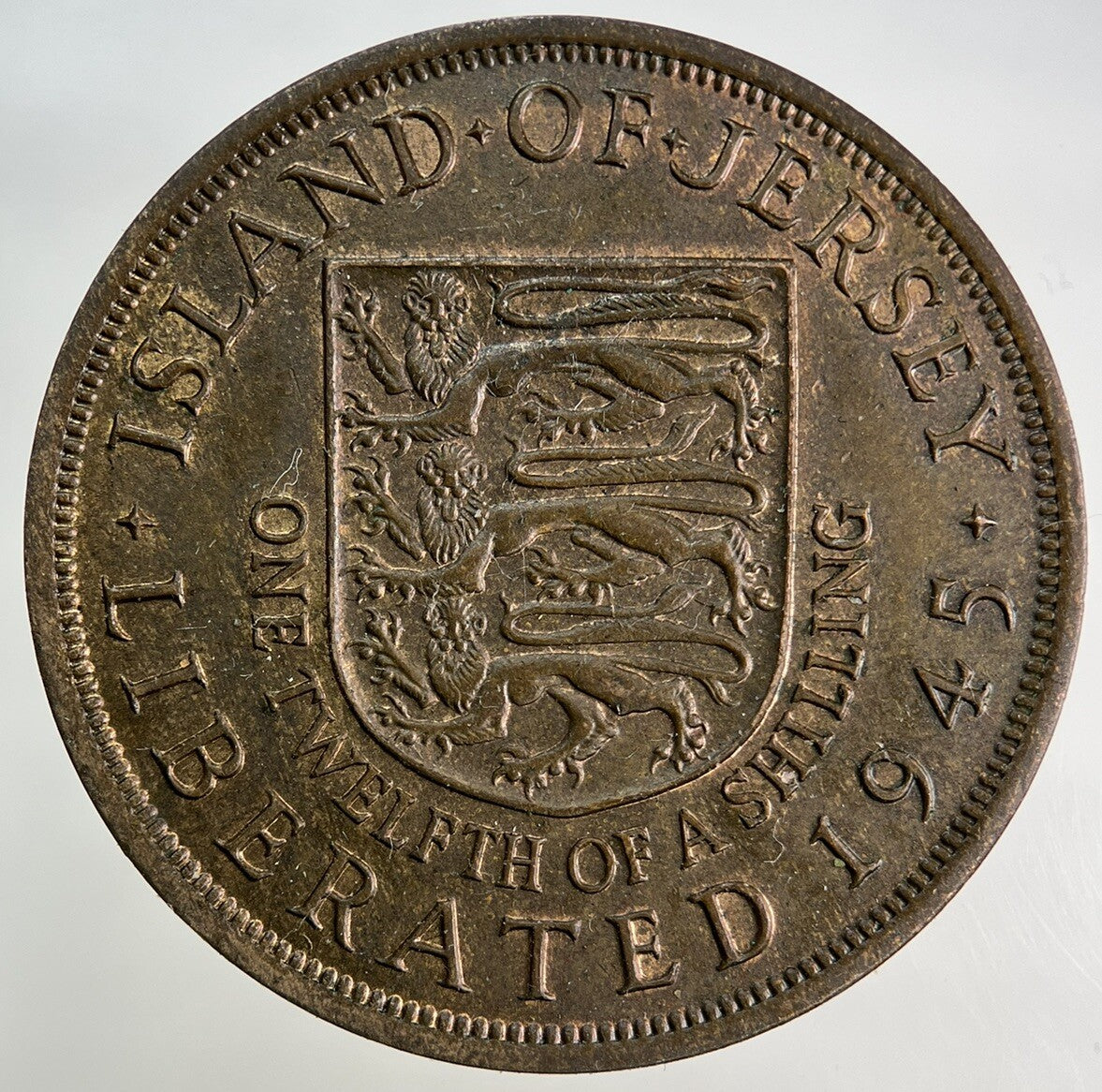 1945 Jersey 1/12 One Twelfth Of A Shilling Coin | Very High Grade