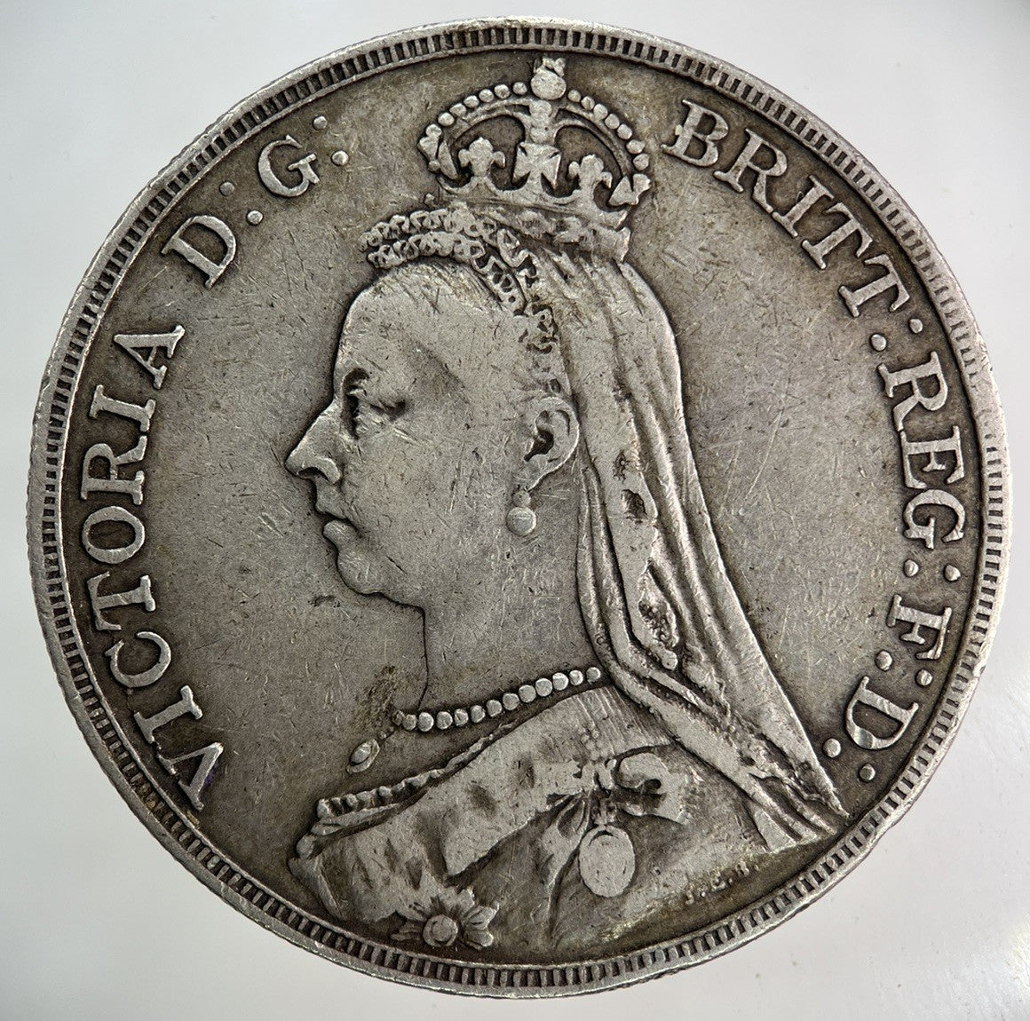 1890 Victoria One Crown Silver Coin | Fine Collectable Grade