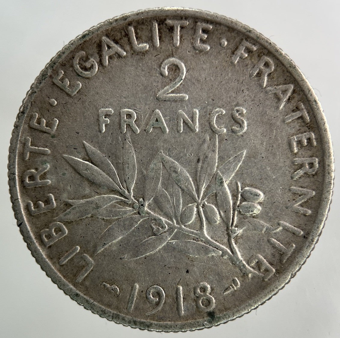 1918 France 2 Francs Silver Coin | Very High Grade