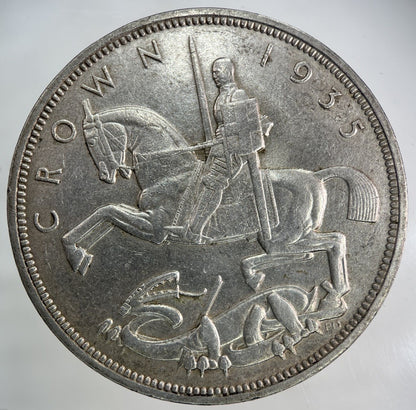 1935 George V One Crown Silver Coin | Very High Grade