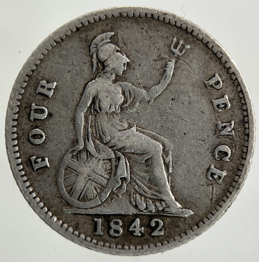 1842 Victoria Groat Four - Pence Silver Coin | Fine Collectable Grade