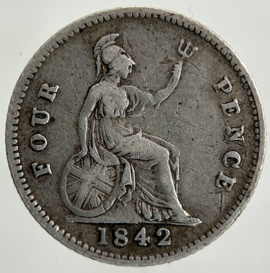 1842 Victoria Groat Four - Pence Silver Coin | Fine Collectable Grade