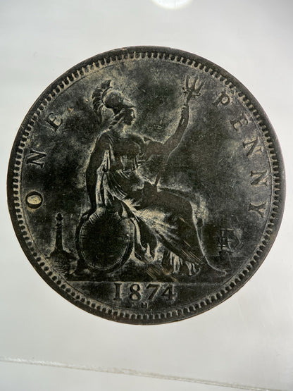 1874 - H Victoria One Penny Coin | Fine Collectable Grade