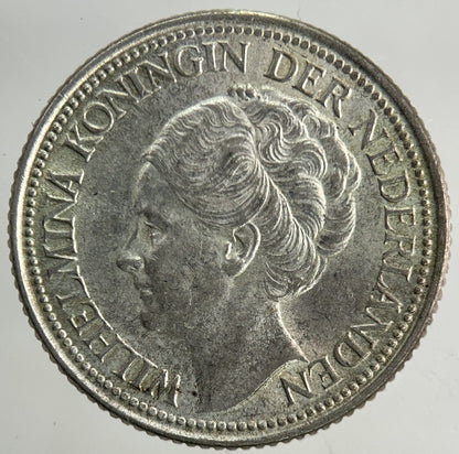 1941 Netherlands 25 Cents Silver Coin | Very Fine Grade